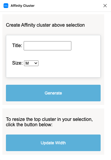 Affinity Cluster UI in Figma
